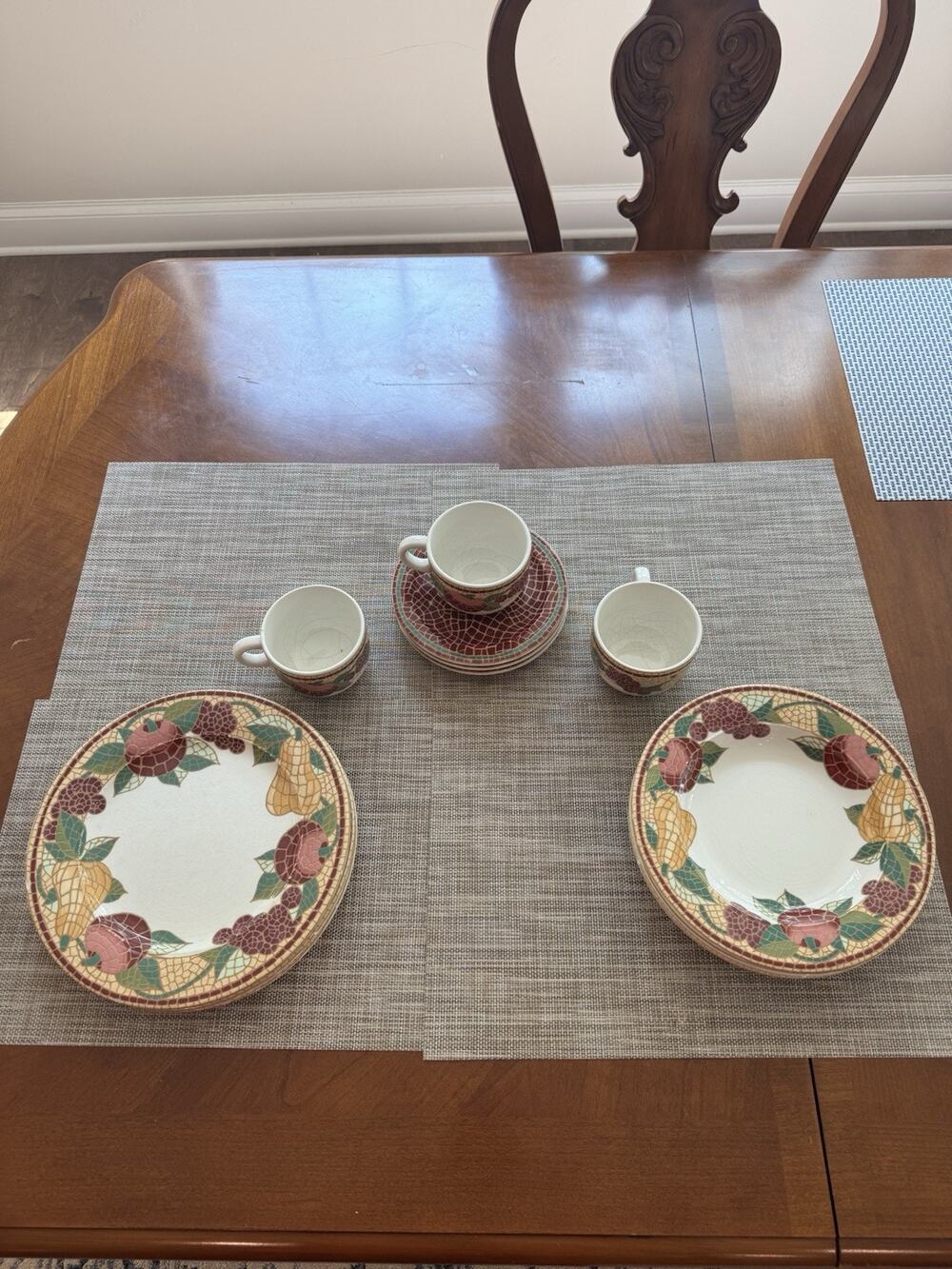 Pier 1 Imports Italy Mosaic Fruit Three 4 Piece Dinner Set 10 1/2" Dinner Plates